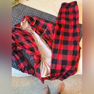 Amazon Red and Black Plaid Women's Pajama Set